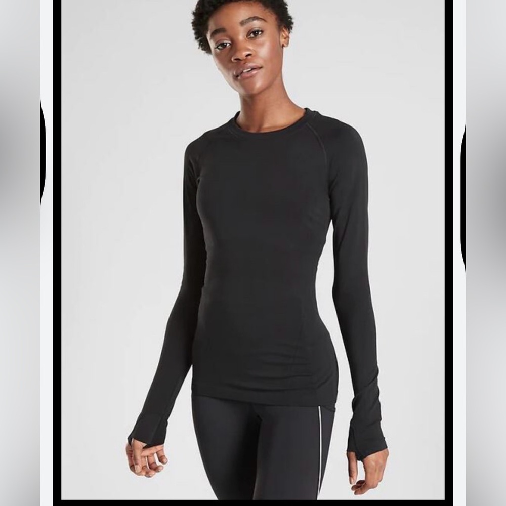 Athleta Momentum Long Sleeve Top - Black